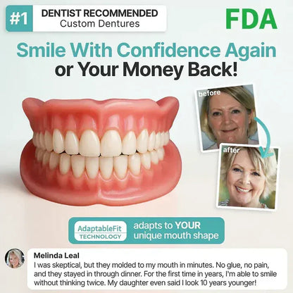 🔥Ends Today: 75% OFF! ⏰DarkFairy™ Medical Full Denture with Strong Suctiond Custom-Fit Full Functional Dentures🦷