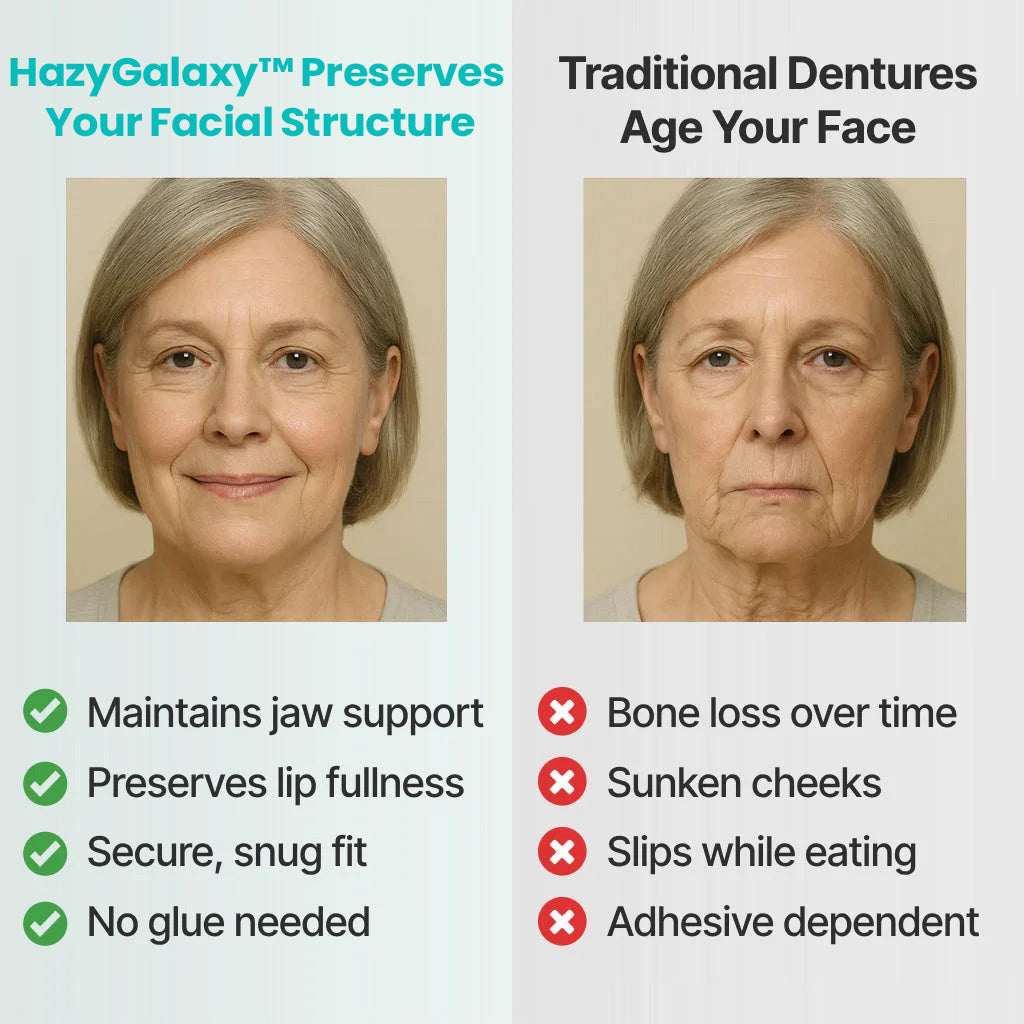 2🔥HazyGalaxy™ Soft Silicone Carbon Ceramic Teeth, Strong and White – Natural Look, Comfortable Fit