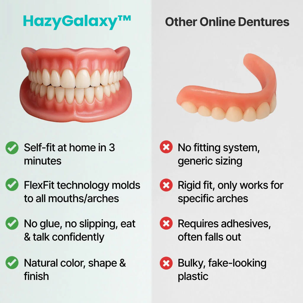 -🦷HazyGalaxy™ Custom-Fit Functional Dentures — Made in the USA, Up to 70% OFF for a More Confident Smile!
